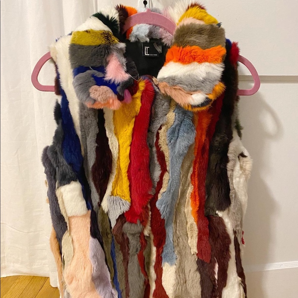Love Token Rainbow Fur Vest